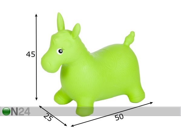 Hyppylelu JUMPY, vihreä hevonen mitat