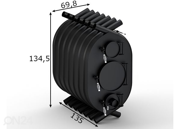 Ilmanlämmitin Vesuvi 06, 49 kW mitat
