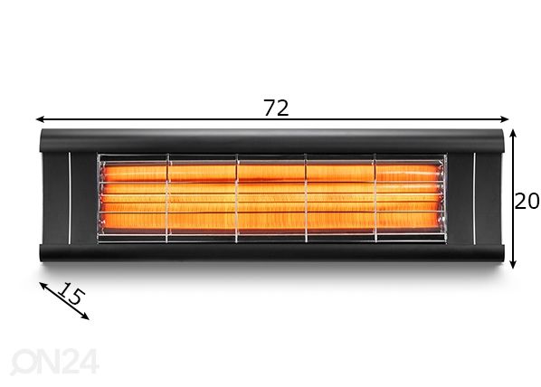 Infrapunalämmitin Veito Aero 2500 mitat