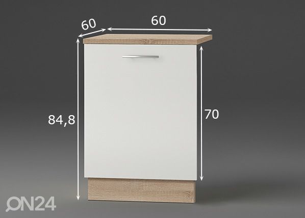 Integroimis-sarja Dakar astianpesukoneelle 60 cm mitat