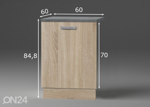 Integroimis-sarja Neapel astianpesukoneelle 60 cm mitat