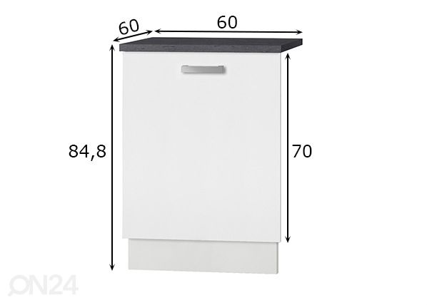Integroimis-sarja Oslo astianpesukoneelle 60 cm mitat