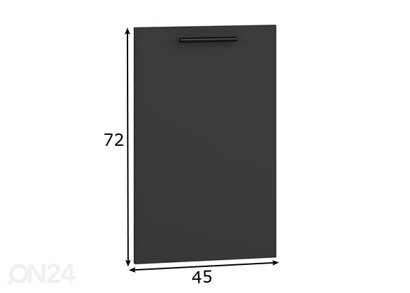 Integroitava astianpesukoneen ovi 45 cm mitat