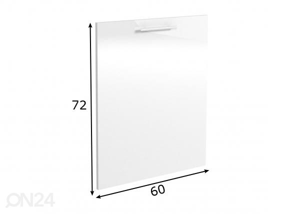 Integroitava astianpesukoneen ovi 60 cm mitat