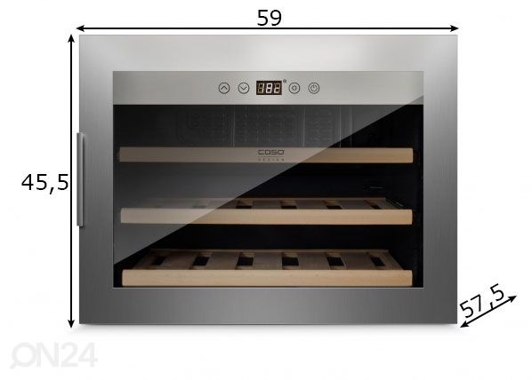 Integroitava viinikaappi Caso WineSafe 18 EB INOX, 629 mitat