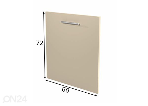 Integroitavan astianpesukaapin ovi 60 cm mitat