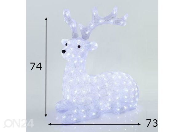 Istuva peura LED-joulukoriste mitat