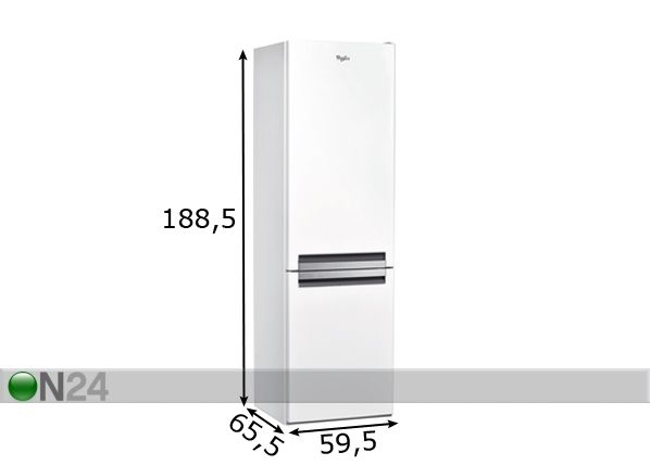 Jääkaappi-pakastin WHIRLPOOL mitat