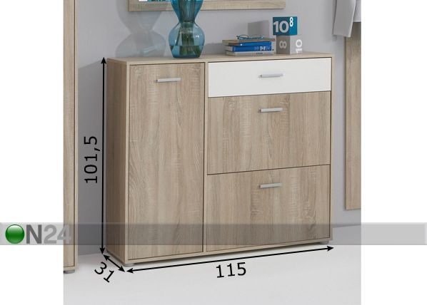 Jalkinekaappi BOZEN 4 mitat