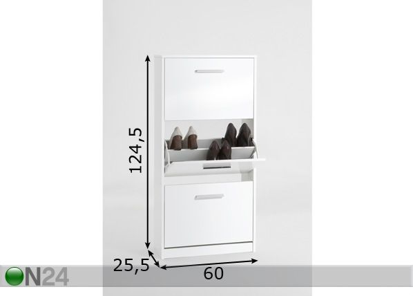 Jalkinekaappi CHIC 3 mitat