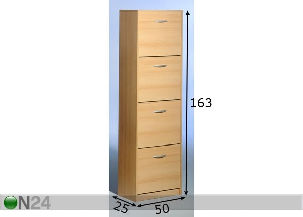 Jalkinekaappi PENNY 4 mitat