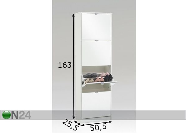 Jalkinekaappi PENNY 5 mitat