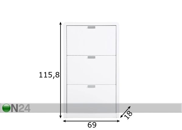 Jalkinekaappi RADIUS mitat
