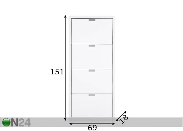 jalkinekaappi RADIUS mitat