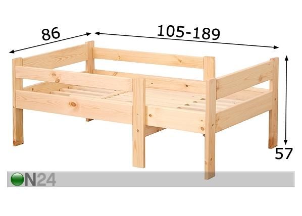 Jatkettava lastensänky EMMA mitat