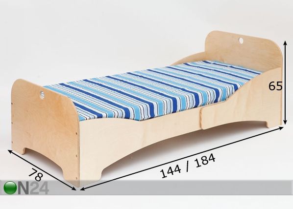 Jatkettava lastensänky PIPPA+patja mitat