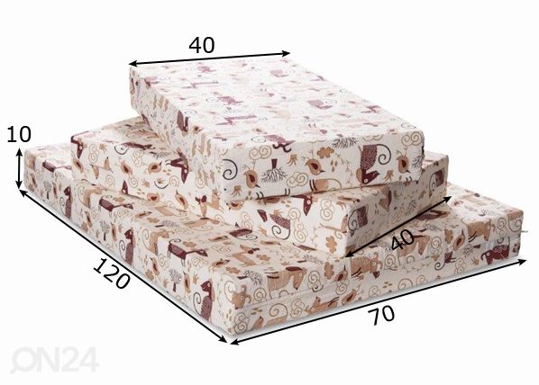 Jatkettava patja Hypnos Hopp 70x120+40+40 cm mitat