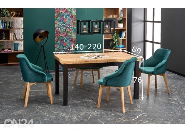 Jatkettava ruokapöytä 140/220x80 cm mitat