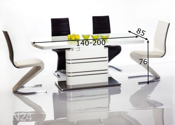 Jatkettava ruokapöytä 85x140-200 cm mitat