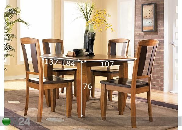 Jatkettava ruokapöytä URBANDALE 107x137-184 cm mitat