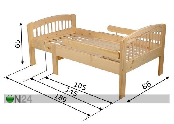 Jatkettava sänky LIISA mitat