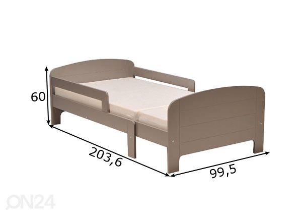 Jatkettava sänky Toby 90x140/170/190/200 cm mitat