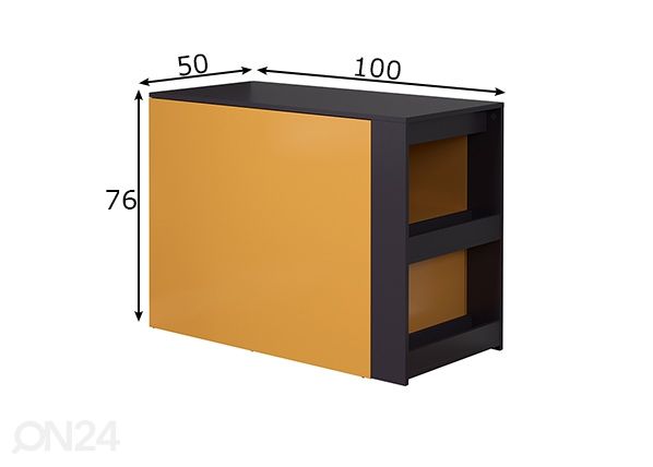 Jatkettava työpöytä Solution mitat