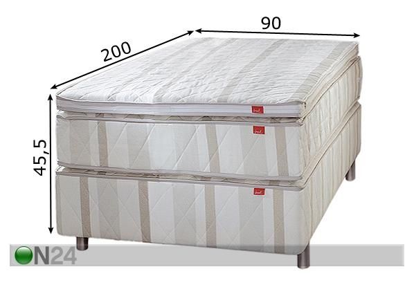 Jenkkisänky CLASSIC, vaalea 90x200 cm mitat