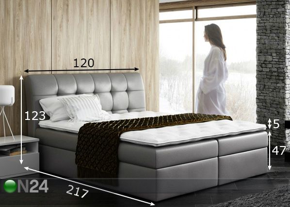 Jenkkisänky kahdella vuodevaatelaatikolla 120x200 cm mitat