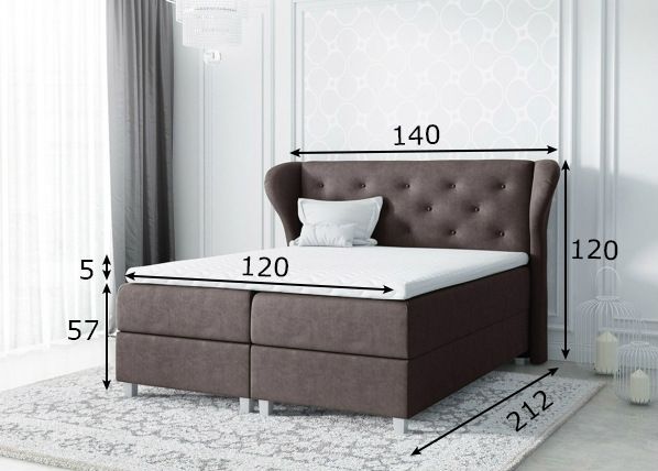 Jenkkisänky kahdella vuodevaatelaatikolla 120x200 cm mitat