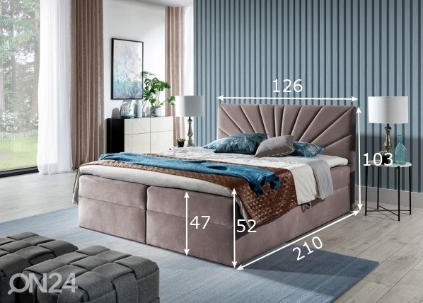 Jenkkisänky Pocket vuodevaatelaatikolla 120x200 cm mitat