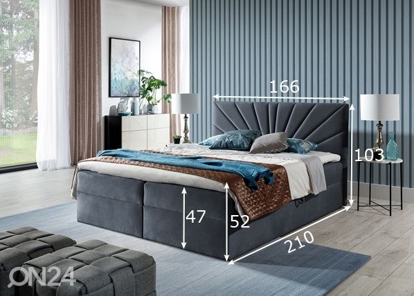 Jenkkisänky Pocket vuodevaatelaatikolla 160x200 cm mitat