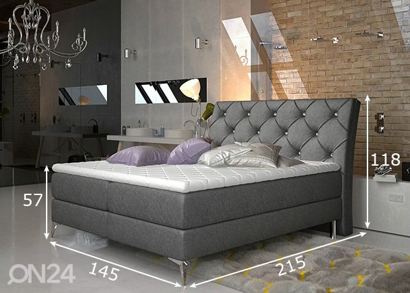Jenkkisänky vuodevaatelaatikoilla 140x200 cm mitat