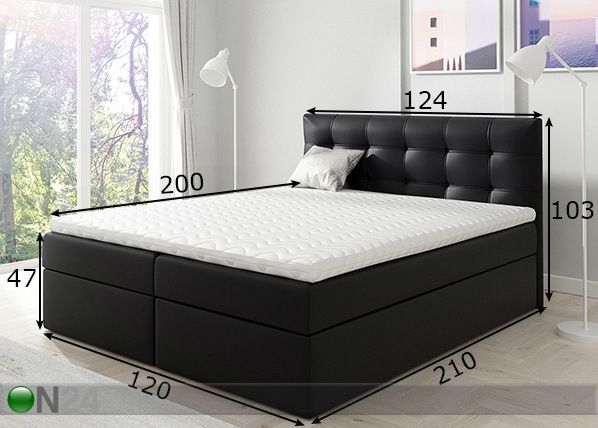 Jenkkisänky vuodevaatelaatikolla 120x200 cm mitat
