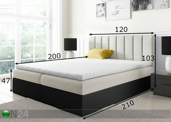 Jenkkisänky vuodevaatelaatikolla 120x200 cm mitat