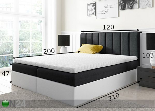 Jenkkisänky vuodevaatelaatikolla 120x200 cm mitat