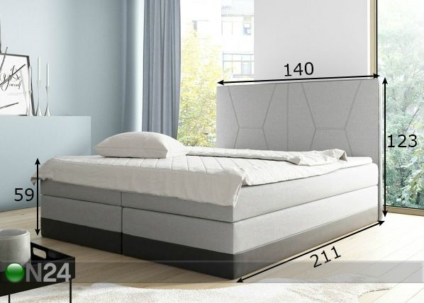 Jenkkisänky vuodevaatelaatikolla 140x200 cm mitat