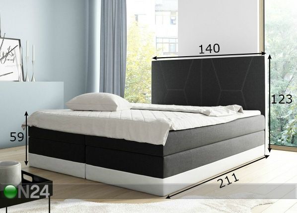 Jenkkisänky vuodevaatelaatikolla 140x200 cm mitat