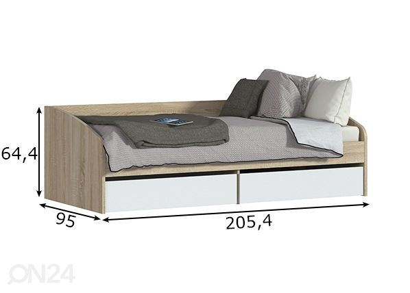 Jenkkisänky vuodevaatelaatikolla Mambo 90x200 cm mitat