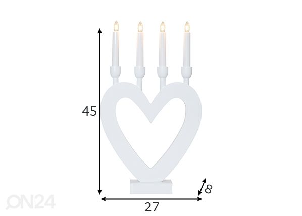 Joulukynttelikkö Dala, valkoinen mitat
