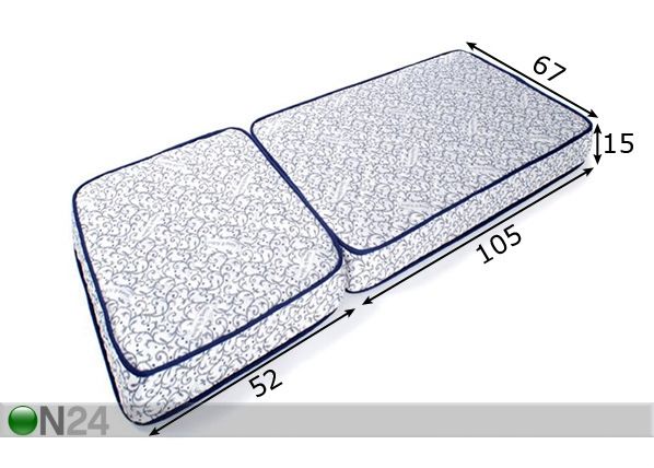 Joustinpatja 105x67+52 cm mitat