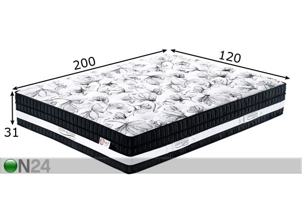 Joustinpatja 120x200 cm mitat
