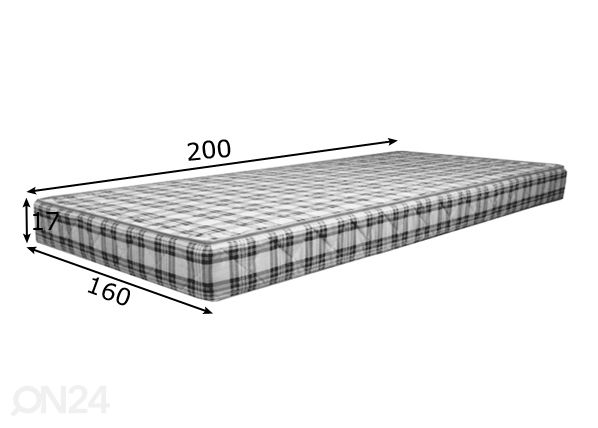 Joustinpatja 160x200 cm mitat