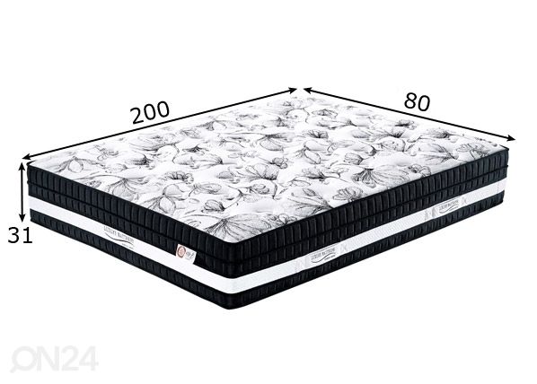 Joustinpatja 80x200 cm mitat
