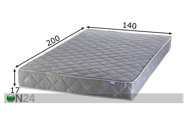 Joustinpatja BED4U POCKET 140x200 cm mitat