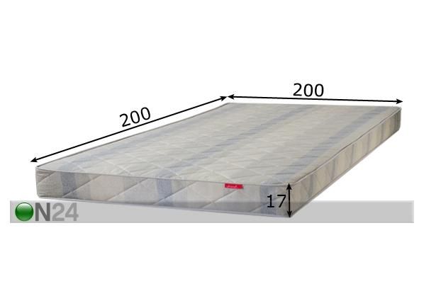 Joustinpatja CLASSIC, tumma 200x200 cm mitat