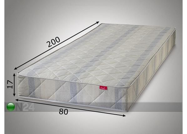 Joustinpatja CLASSIC, tumma 80x200 cm mitat