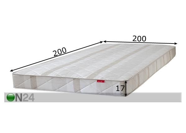 Joustinpatja CLASSIC, vaalea 200x200 cm mitat