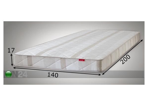 Joustinpatja COCO vaalea 140x200 cm mitat