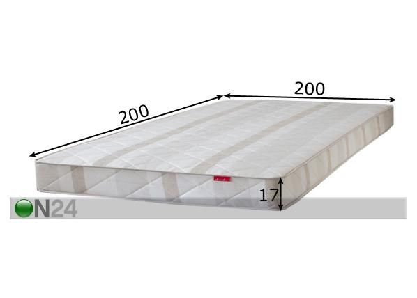 Joustinpatja COCO, vaalea 200x200 cm mitat